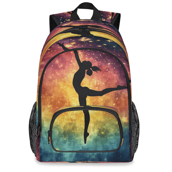 Jiaoprinted Ballt Silhouette Backpack, Large Dancer Travel Laptop Backpack Men Women Work Business Computer Casual Daypack Rucksack, 18 Inch