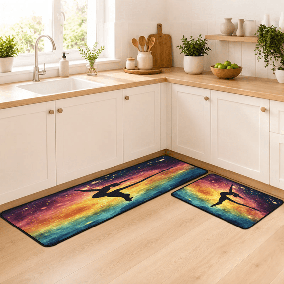 Linken Roo Jiaoprinted Ballt Silhouette Kitchen Mats Cushioned Anti Fatigue 2 ...