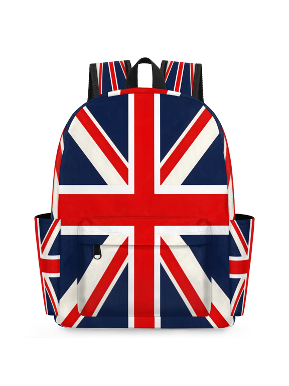 British Union Jack Flag Backpack, Lightweight 15 Inch Laptop Backpack for Men Women, Casual Daypack for Travel Work, United Kingdom National Flag