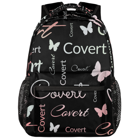 Jiaoprinted Butterfly Personalized Name Backpack, Peach Butterflies Custom Large Casual Daypack for Women Men, Customized Travel Back Pack