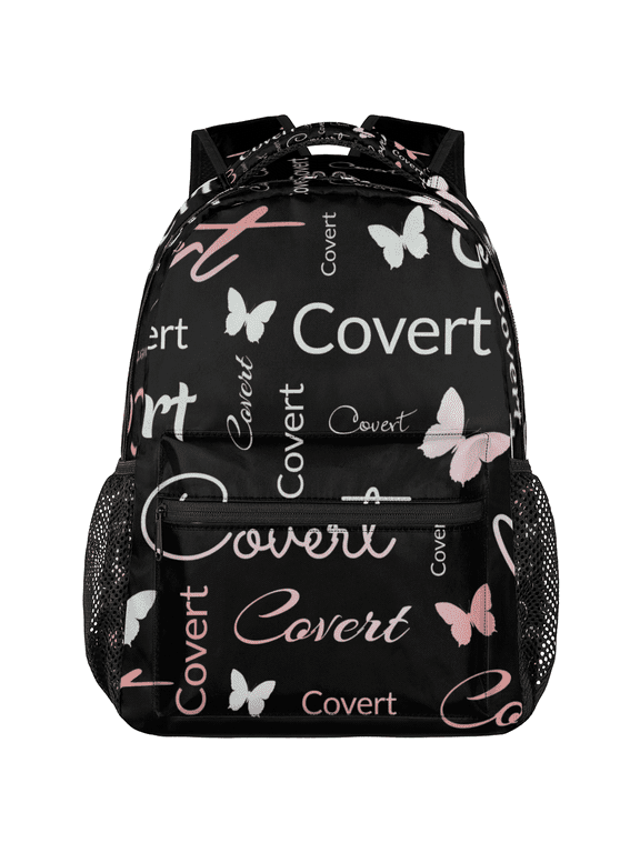 Butterfly Personalized Name Backpack, Peach Butterflies Custom Large Casual Daypack for Women Men, Customized Travel Back Pack