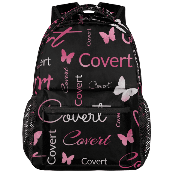 Jiaoprinted Butterfly Personalized Name Backpack, Peach White Butterflies Custom Large Casual Daypack for Women Men, Customized Travel Back Pack