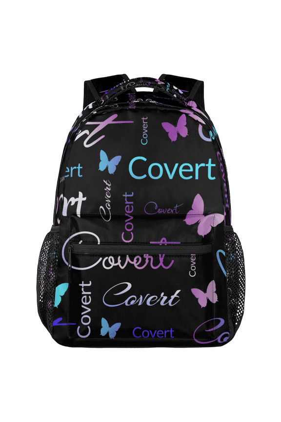 Butterfly Personalized Name Backpack, Pink Green Butterflies Custom Large Casual Daypack for Women Men, Customized Travel Back Pack