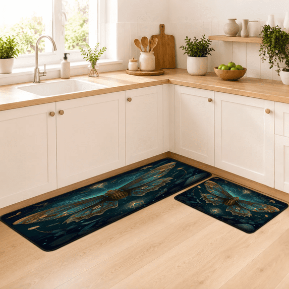 Jiaoprinted Butterfly Retro Vintage Kitchen Mats Cushioned Anti Fatigue ...