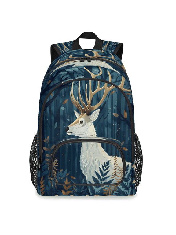 Country Rustic Forest Deer Backpack, Large Wildlife Travel Laptop Backpack Men Women Work Business Computer Casual Daypack Rucksack, 18 Inch