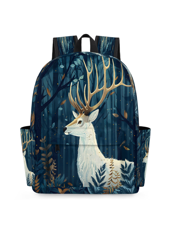 Country Rustic Forest Deer Backpack for Adults, Breathable Adjustable Strap Casual Daypack, Lightweight Wildlife Work Laptop Backpack