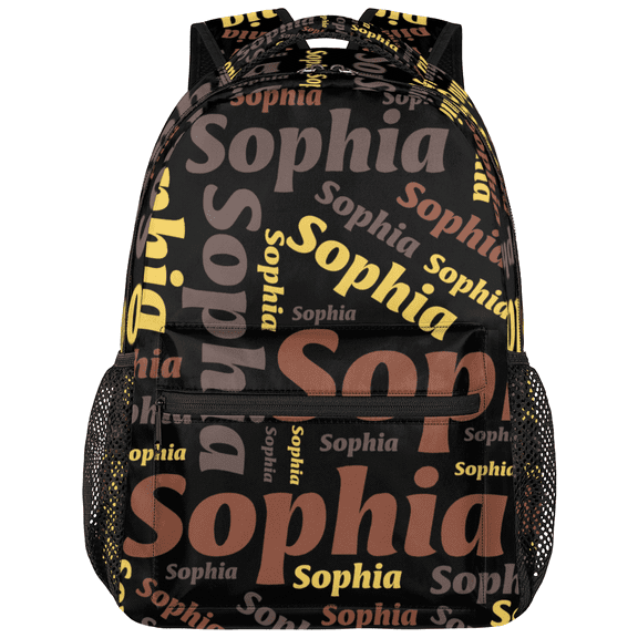 Jiaoprinted Custom Backpack with Name, Personalized Casual Daypack for Women Men, Travel Laptop Back Pack Customized Gift, Black