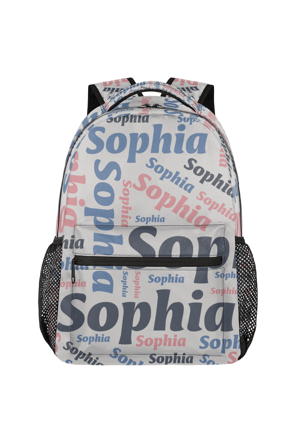 Custom Backpack with Name, Personalized Casual Daypack for Women Men, Travel Laptop Back Pack Customized Gift, Gray