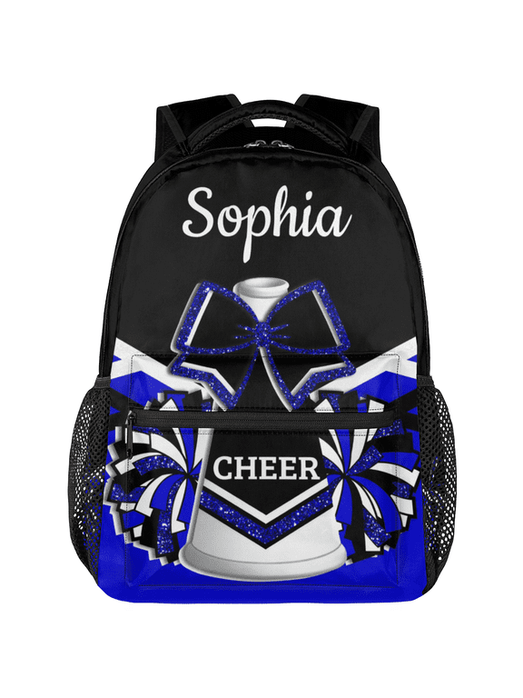 Custom Cheer Backpack Personalized Cheerleader Backpack for Sport Training Competition Shoulder Bag Laptop Bag Blue