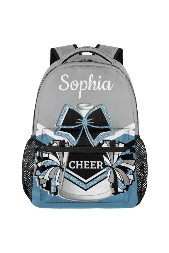Custom Cheer Backpack Personalized Cheerleader Backpack for Sport Training Competition Shoulder Bag Laptop Bag Columbia Blue