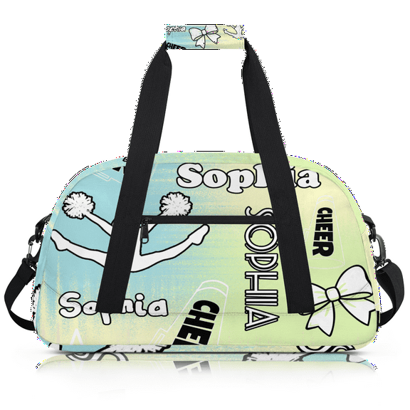 Jiaoprinted Custom Cheerleaders Dance Bag, Personalized Sport Duffel Bag for Teens, Customized Gym Bag, Travel Duffel Bag, Cheerleading Gifts Blue Yellow Pink