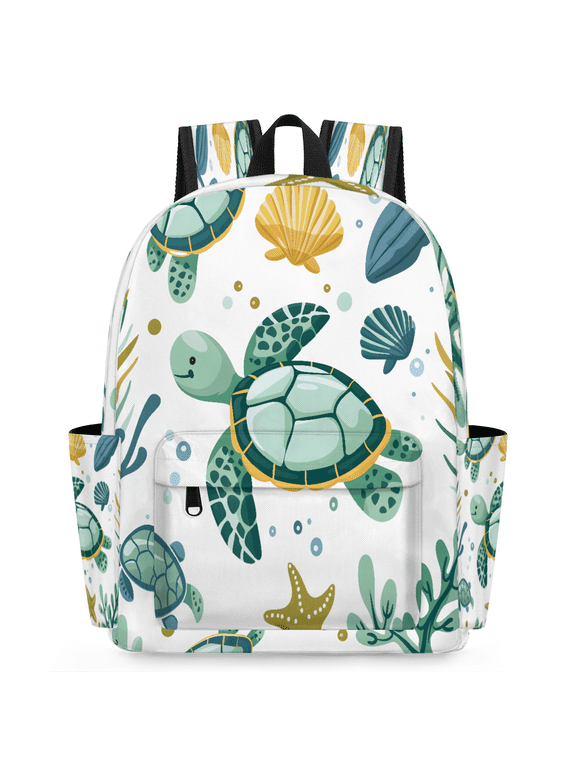 Cute Cartoon Sea Turtle Backpack, Lightweight 15 Inch Laptop Backpack for Men Women, Casual Daypack for Travel Work, Ocean Turtle Shell