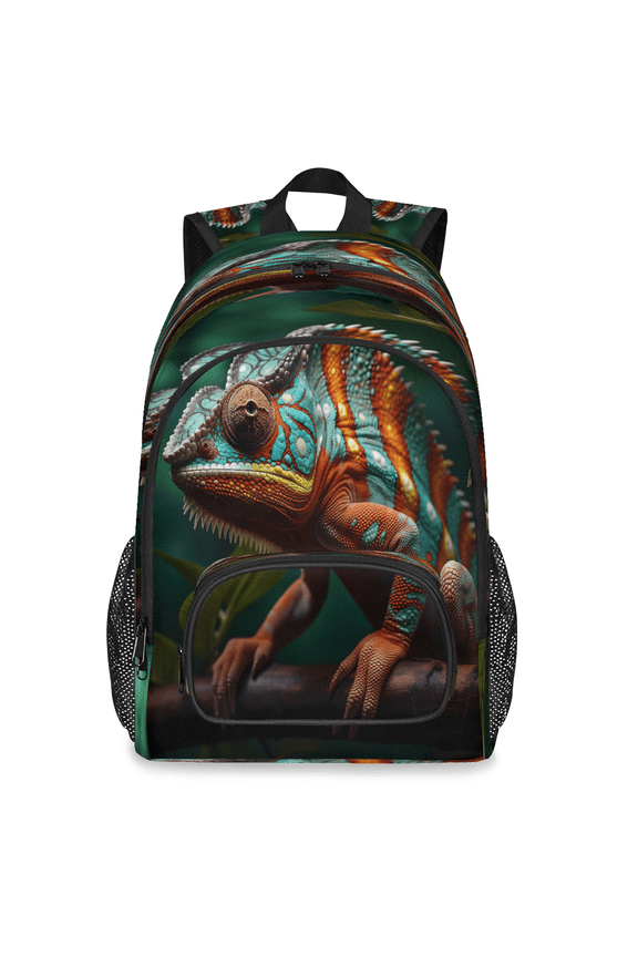 Jungle Lizard Backpack, Large Animals Travel Laptop Backpack Men Women Work Business Computer Casual Daypack Rucksack, 18 Inch