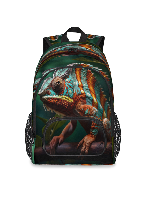 Jungle Lizard Backpack, Large Animals Travel Laptop Backpack Men Women Work Business Computer Casual Daypack Rucksack, 18 Inch