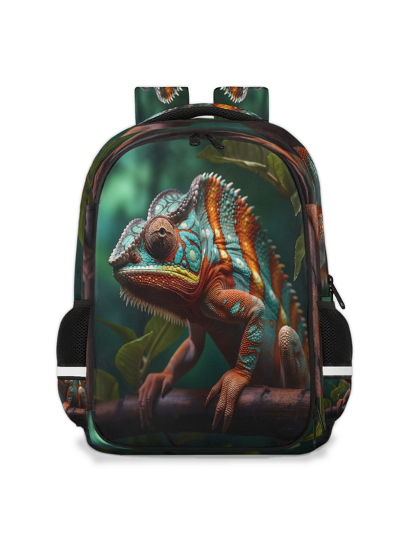 Jungle Lizard Multi-Functional Backpack, Adult Laptop Backpack Casual Daypack for Work Travel Outdoor, Animals