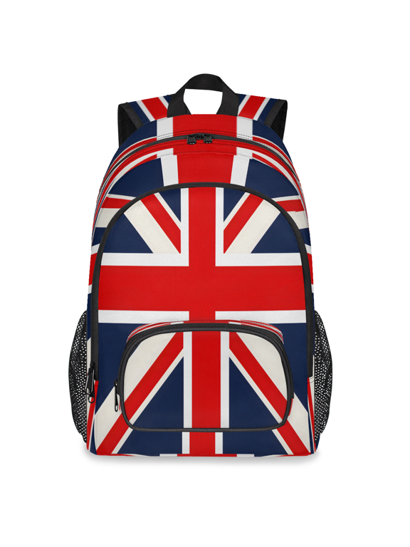 Large British Union Jack Flag Laptop Backpack, 18 Inch United Kingdom National Flag Travel Backpack for Men Women, Work Business Computer Casual Daypack