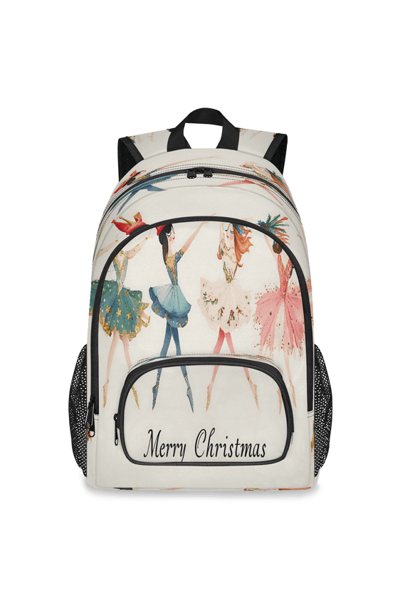 Large Colorful Ballerinas Laptop Backpack, 18 Inch Merry Christmas Travel Backpack for Men Women, Work Business Computer Casual Daypack