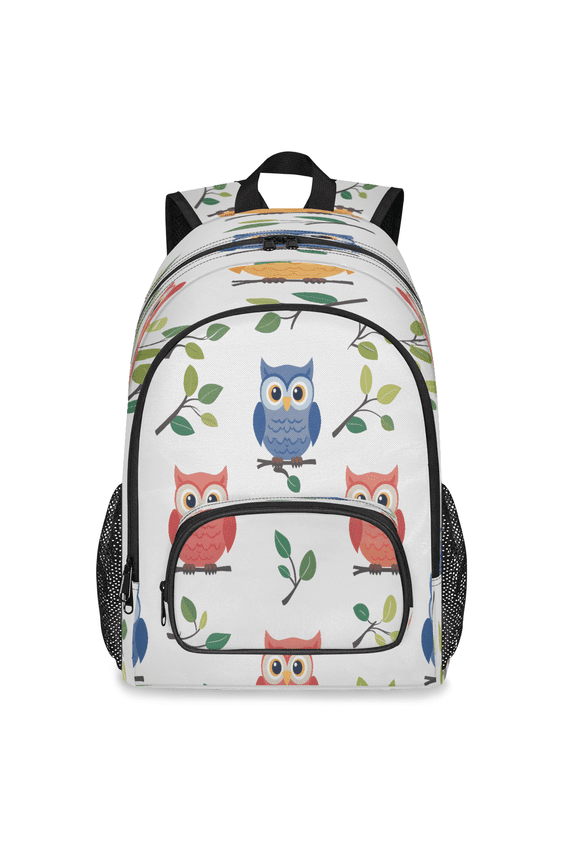 Large Colorful Owls Laptop Backpack, 18 Inch Cartoon Owl Travel Backpack for Men Women, Work Business Computer Casual Daypack
