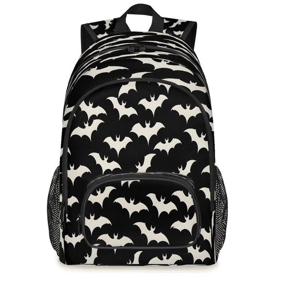 Jiaoprinted Large Halloween Bats Laptop Backpack, 18 Inch Bats Travel Backpack for Men Women, Work Business Computer Casual Daypack