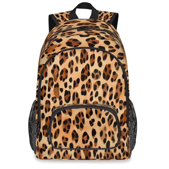Jiaoprinted Large Leopard Print Laptop Backpack, 18 Inch Rustic Animal Print Travel Backpack for Men Women, Work Business Computer Casual Daypack