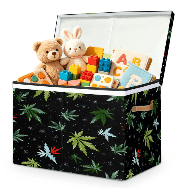 Big Stackable Container Jiaoprinted Maple Leaf Star Large Toy Storage Box with Lid and Divider ...