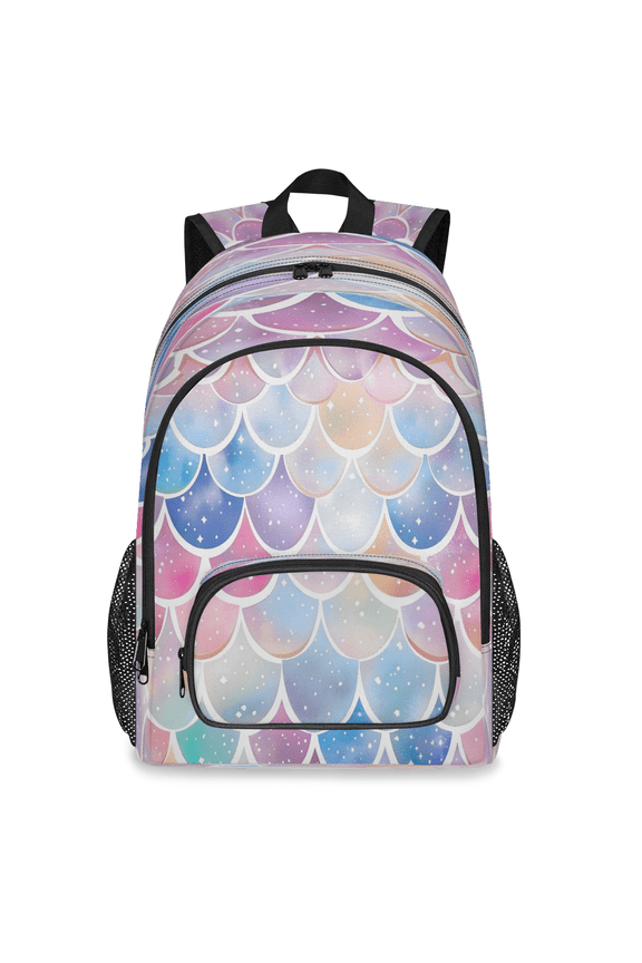 Mermaid Scales Backpack, Large Rainbow Travel Laptop Backpack Men Women Work Business Computer Casual Daypack Rucksack, 18 Inch