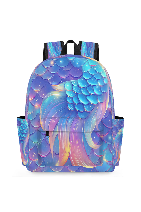 Mermaid Travel Backpack for Adults, Breathable Adjustable Strap Casual Daypack, Lightweight Mermaid Tail Work Laptop Backpack