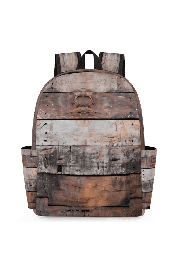 Old Door Wooden Board Travel Backpack for Adults, Breathable Adjustable Strap Casual Daypack, Lightweight Rustic Wood Work Laptop Backpack