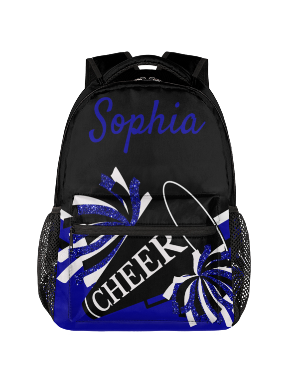 Personalized 18 Inch Cheer Backpack, Custom Cheerleader Backpack with Name Cheerleading Daypack for Cheer Team Gift, Blue