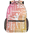 thumbnail image 1 of Jiaoprinted Personalized Ballet Dance Backpack Custom Backpack with Name Customized Casual Bag Daypack for Woman Orange Pink Glittering, 1 of 7