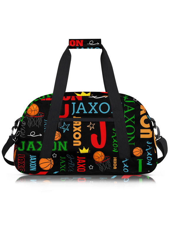 Personalized Basketball Sport Duffel Bag, Custom Gym Bag with Name, Customized Overnight Weekender Bag for Men