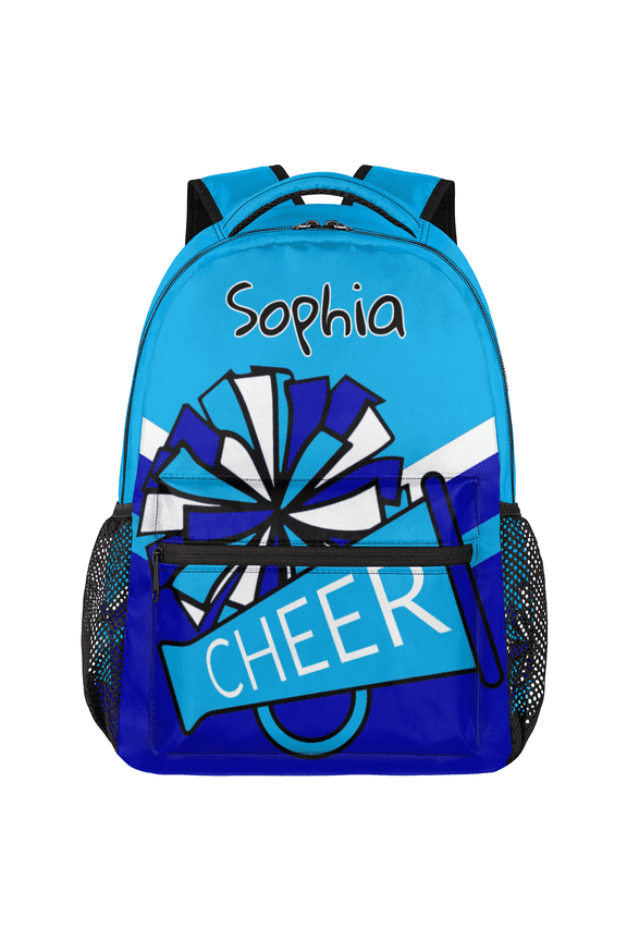 Personalized Blue Cheer Backpack for Cheerleaders, Custom Cheerleading Backpack with Name, Dance Bag for Women, Cheerleader Gifts
