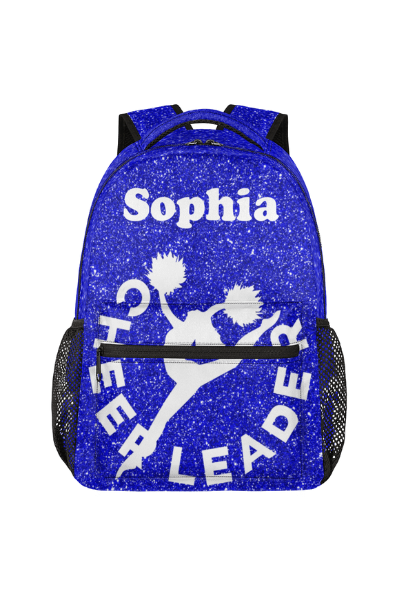 Personalized Cheer Backpack for Cheerleader, Custom Name Cheer Bag, Customized Dance Gym Bag, Cheerleading Gifts for Cheer Team Coach, Glitter Blue
