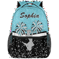 thumbnail image 1 of Jiaoprinted Personalized Cheer Backpack Custom Cheerleading Bags for Cheerleaders Customized Casual Shoulder Daypack for Cheer Team Azure Glitter, 1 of 7