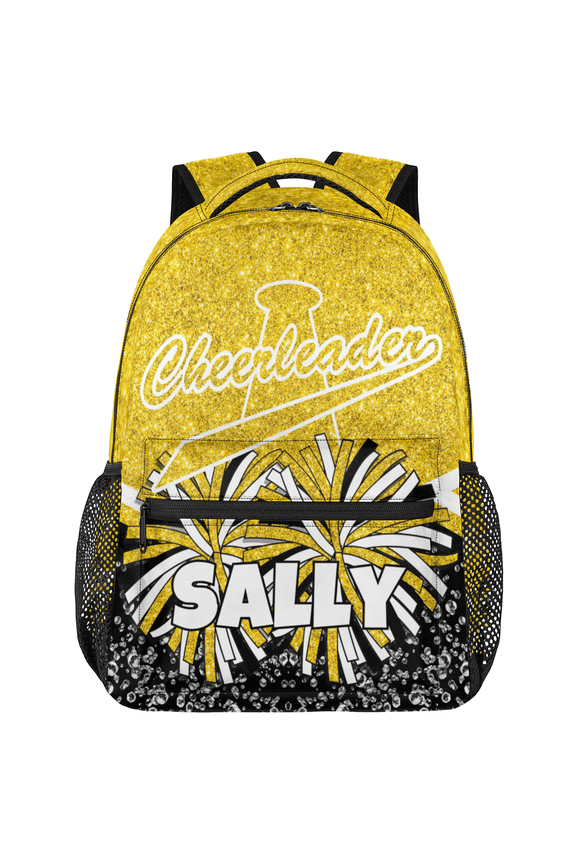 Personalized Cheer Backpack, Customized Cheerleader Shoulder Bag Custom Name Cheerleading Casual Bag for Cheer Team Gifts, Gold
