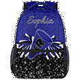 thumbnail image 1 of Jiaoprinted Personalized Cheer Backpack with Name, Custom Cheerleader Bag, Customized Cheerleading Daypack for Cheer Team, Blue Glitter, 1 of 7