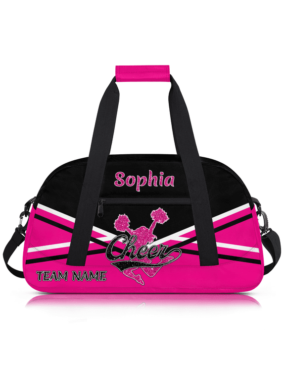 Personalized Cheer Bag for Cheerleaders, Custom Sport Duffel Bag, Customized Dance Bag with Name, Gym Bag Travel Duffle Bag for Cheer Team, Pink