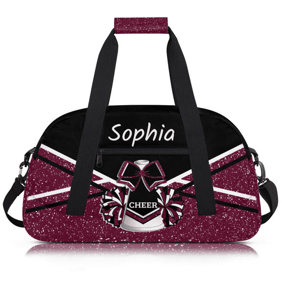 Jiaoprinted Personalized Cheer Bag for Cheerleaders, Custom Sports Gym Bag, Customized Dance Bag Travel Dancing Bag, Cheerleader Gifts, Maroon Glitter