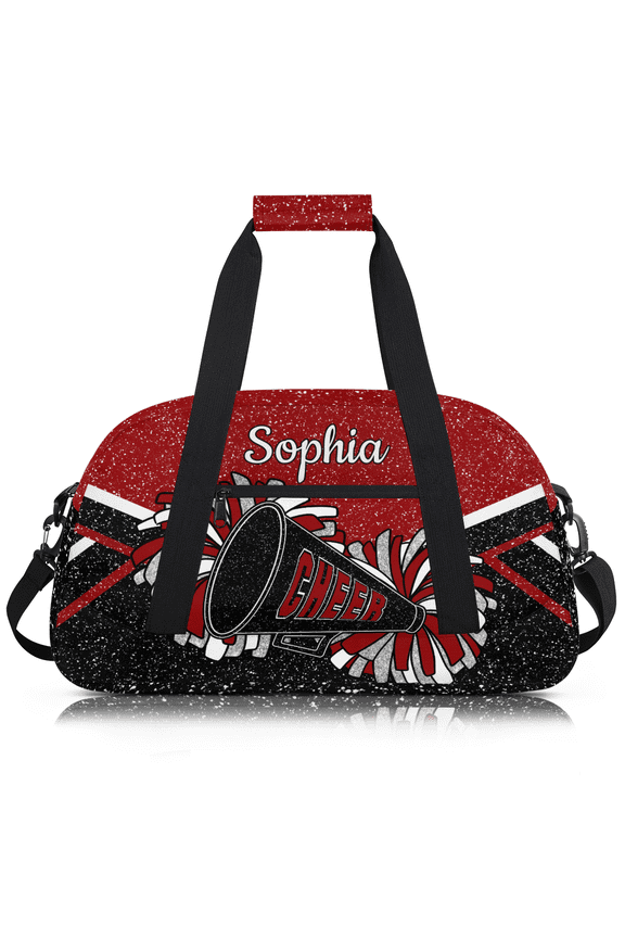 Personalized Cheer Bag for Women, Custom Sport Duffel Bag with Name, Customized Gym Bag, Weekender Overnight Bag, Cheerleading Gifts, Red