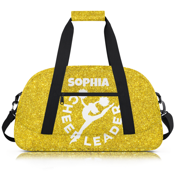 Jiaoprinted Personalized Cheerleading Dance Bag for Cheerleaders, Custom Sports Gym Bag, Customized Travel Dancing Lightweight Bag, Cheerleader Gifts, Glitter Gold