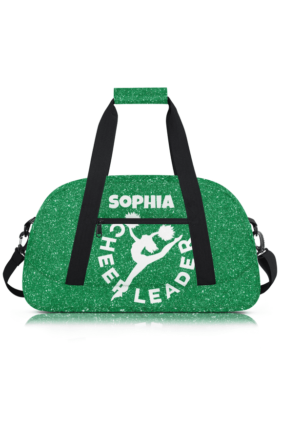 Personalized Cheerleading Dance Bag for Cheerleaders, Custom Sports Gym Bag, Customized Travel Dancing Lightweight Bag, Cheerleader Gifts, Glitter Green