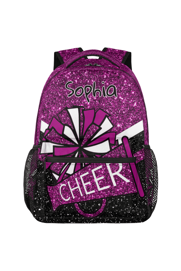 Personalized Glitter Pink Purple Cheer Backpack for Cheerleaders, Custom Cheerleading Backpack with Name, Dance Bag for Women, Cheerleader Gifts