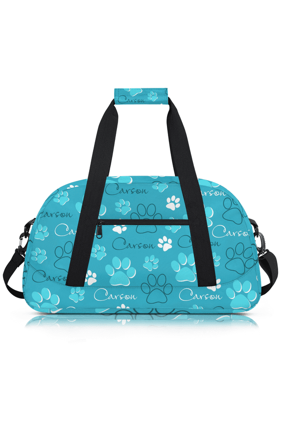 Personalized Sports Duffel Bag with Name, Custom Name Gym Bag, Customized Overnight Weekender Bags, Dog Paw