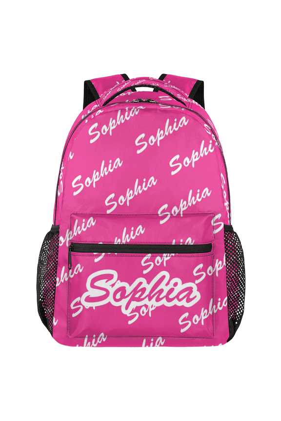 Pink Custom Backpack with Name Personalized Casual Daypack with Name Travel Back Pack Customized Gifts for Women Men