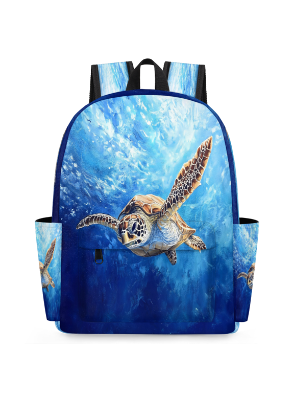 Sea Turtle Backpack, Lightweight 15 Inch Laptop Backpack for Men Women, Casual Daypack for Travel Work, Swimming Ocean Turtle
