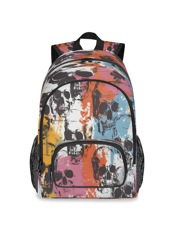Sugar Skeleton Backpack, Large Day of the Dead Skulls Travel Laptop Backpack Men Women Work Business Computer Casual Daypack Rucksack, 18 Inch