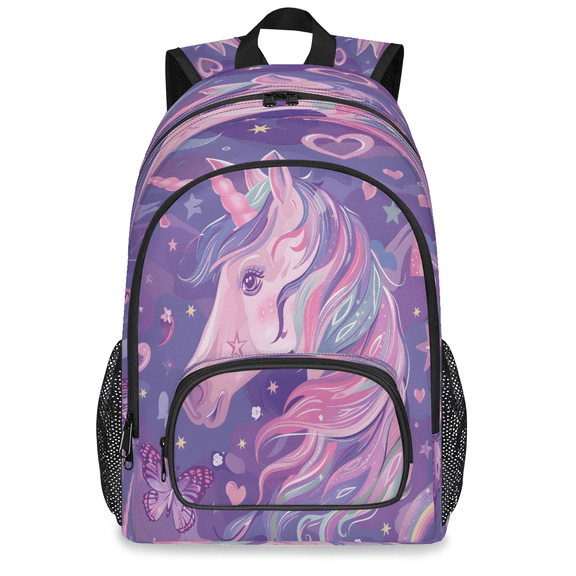 Jiaoprinted Unicorn Butterfly Backpack, Large Colorful Unicorn Travel Laptop Backpack Men Women Work Business Computer Casual Daypack Rucksack, 18 Inch