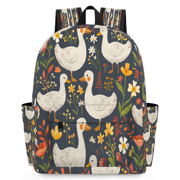Jiaoprinted Wildflower Wild Backpack for Adults, Breathable Adjustable Strap Casual Daypack, Lightweight Spring Floral Work Laptop Backpack