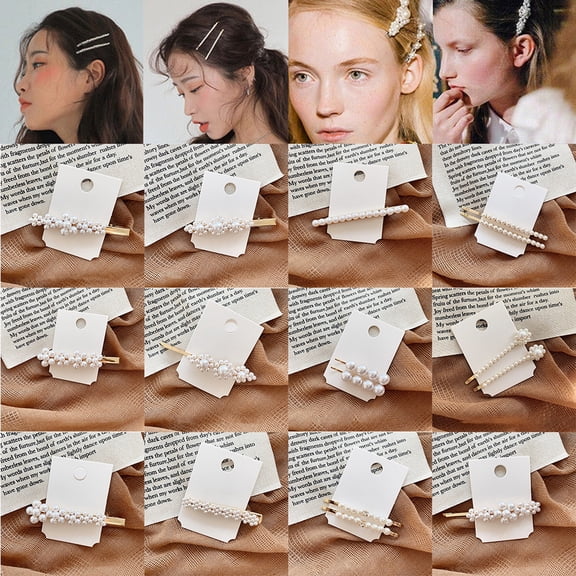 Jiaroswwei 1/2Pcs Fashion Women Faux Pearl Hair Clip Snap Barrette Stick Hairpin Headwear