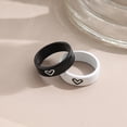 thumbnail image 1 of Jiaroswwei 1 Pair Couple Rings Contrast Color Temperament Valentine Gifts Cute Good Friend Heart-shaped Finger Ring for Anniversary, 1 of 8